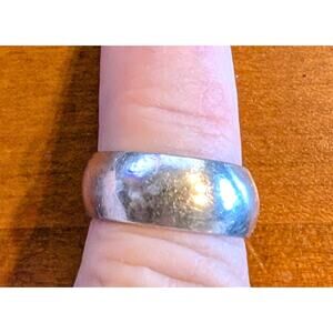 Vintage 925 Sterling Silver Wide Band Ring Size 5.25